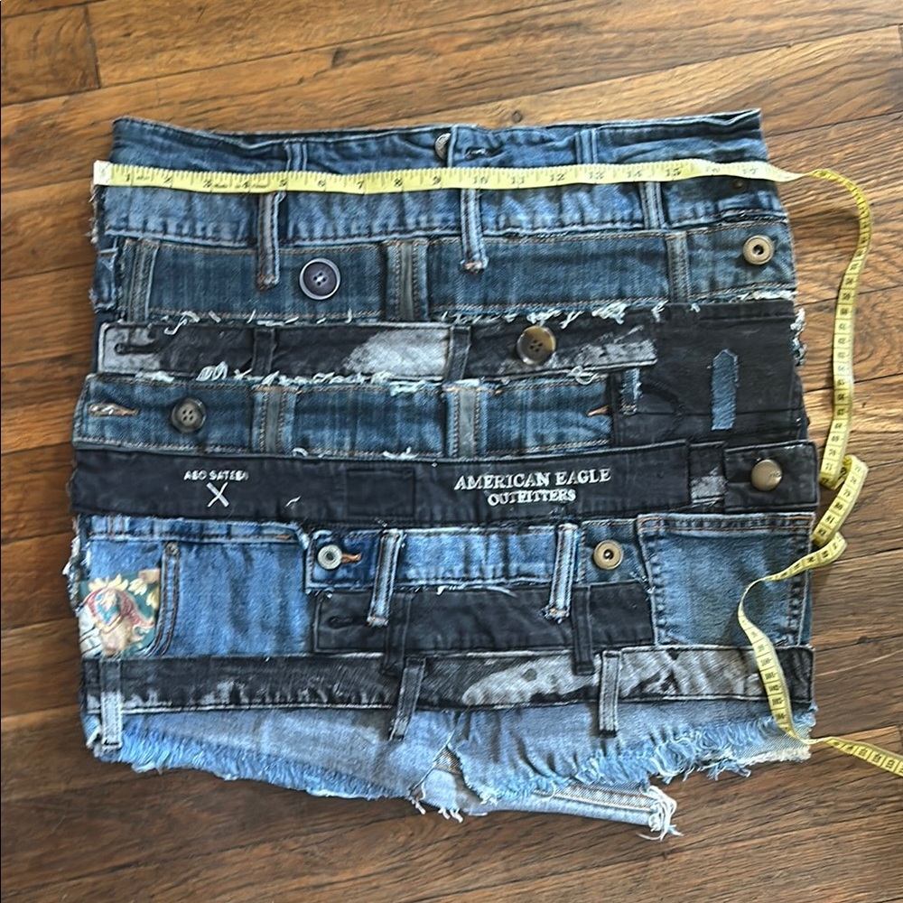Custom Denim Patchwork Skirt